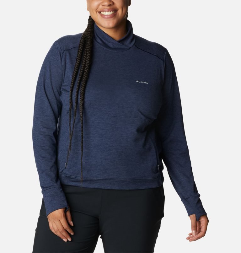 Women\'s Columbia Weekend Adventure Sweatshirts Navy | Plus Size CA-SL345